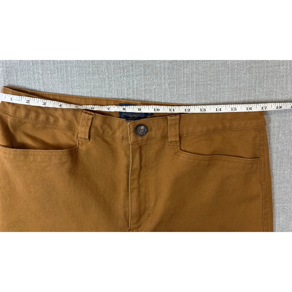 Pendleton Womens Size 12 Ochre Brown Canvas Wide‎ Leg Crop Pants Stretch Cotton - Picture 5 of 10